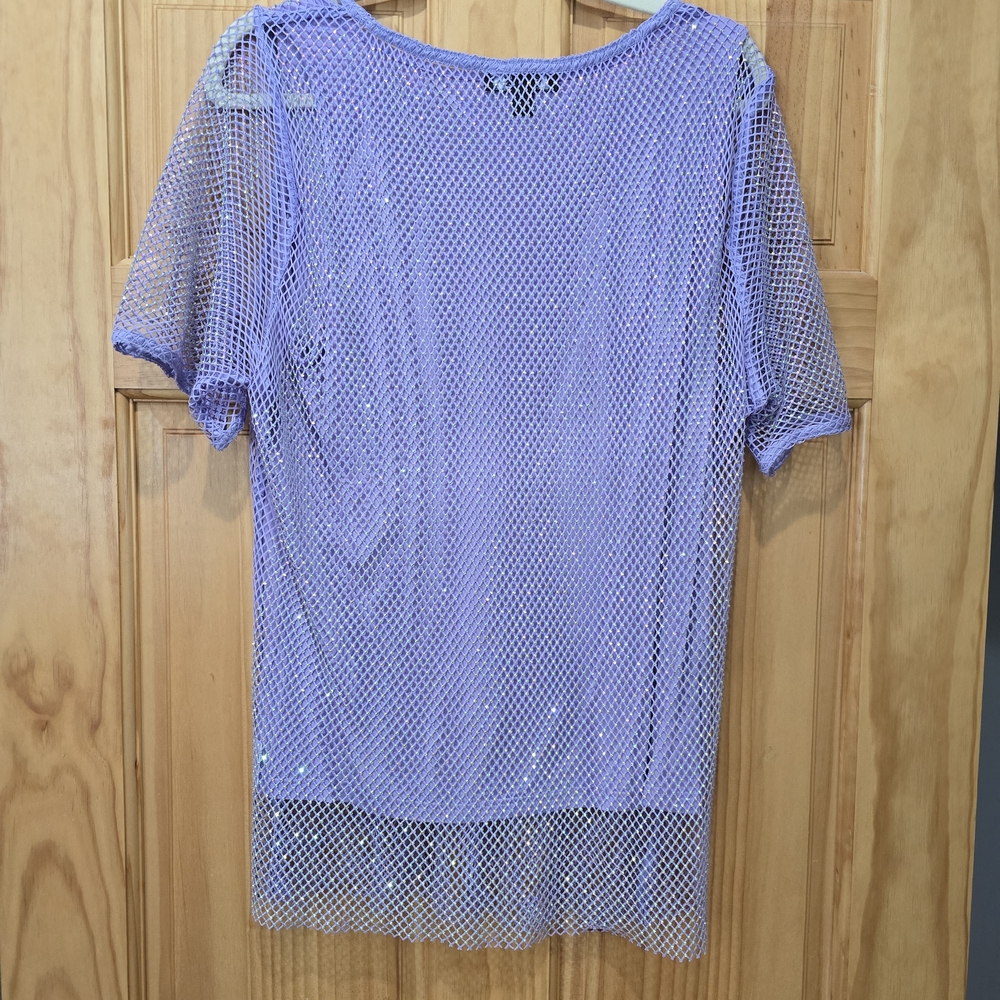 Lilac Mesh Short Sleeve Top - Picture 2 of 7